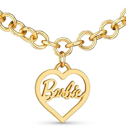 Barbie Round Link Heart Necklace - Gold