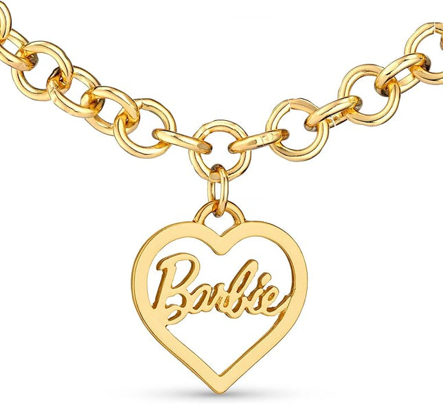 Barbie Round Link Heart Necklace - Gold