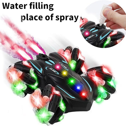 Upgraded Gesture Sensing RC Stunt Car,360° Spins Double-Sided Hand Controlled RC car Spray Watch Remote Control Car with Lights Music Birthday Gifts Toys for Boys Age6-8 8-12