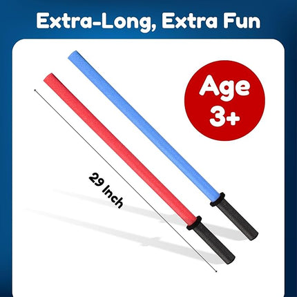 Liberty Imports 29-Inch Pool Noodles Foam Saber Toy Light Swords - Kids Bulk Party Favors - Ideal for Pools, Backyard, Summer Outdoors Play (6 Pack)