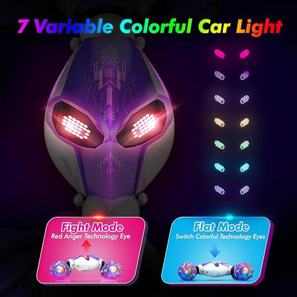 Gesture Sensing RC Stunt Car Boys Aged 6-12 Birthday Gift Ideas- 4WD RC Car Toy for Kids, Hand-Controlled & 2.4Ghz with Light & Music, Remote Control Twist Cars, All-Terrain Off-Road Vehicle