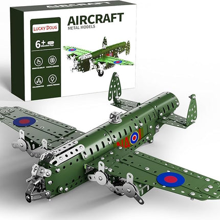 Lucky Doug STEM Building Projects Model Airplane Set - 389 Pieces STEM Project Building Toys for Kids Ages 8-12, Assembly Science Kit Educational Army Toys Gift for Kids Boys 8 9 10 11 12-16 Years Old