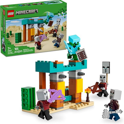 LEGO Minecraft The Illager Desert Patrol Toy Figures and Playset - Building Minecraft Toy for Kids, Boys and Girls, Ages 7+ - with 4 Figures for Pretend Play - Gift Idea for Birthdays - 21267