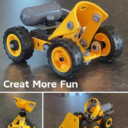 STEM Toys for 5-8 Year Old Boys, 10-in-1 Electric Toy Building Blocks for Kids Ages 4-8 Educational Construction Science Kit, Creative Activities for Boys 4-6, 8-10 Birthday & Holiday Idea Gift