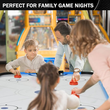 58" Air Hockey Table, Arcade Powered Air Hockey Game Table with Powerful Motor, Digital LED Scoreboard, Hockey Table Gaming Set Includes 2 Pucks & 2 Pushers for Home Game Room