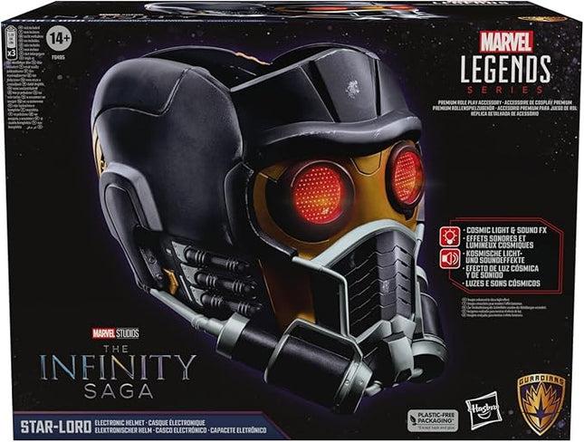 Marvel Legends Series Star-Lord Premium Electronic Roleplay Helmet with Light and Sound FX, Guardians of the Galaxy Adult Roleplay Gear
