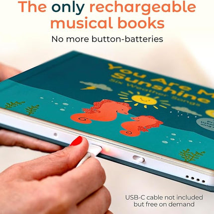 Cali's Books You Are My Sunshine Music Book Toddlers 1-3 Years Old - Nursery Rhymes Musical Book, Headphone Jack, Interactive Baby Sound Book, Singing Toy Children Girls Learning Song Toy Toddler Boys