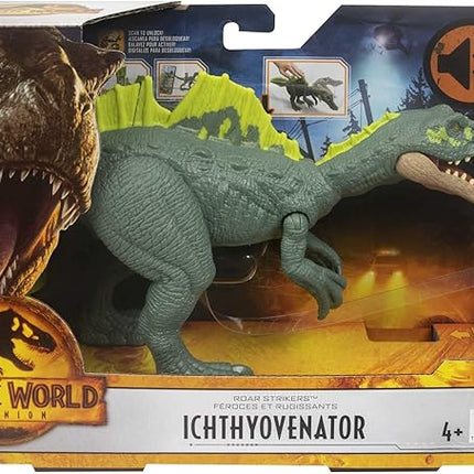 Mattel Jurassic World Dominion Roar Strikers Dinosaur Action Figure with Roaring Sound & Attack Action, Ichthyovenator Dino Toy Includes Downloadable App & AR