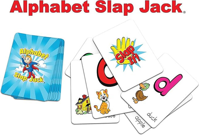 Alphabet Slap Jack® | Play 4 Alphabet Games Including Alphabet Go Fish, Slapjack, ABC Letter Matching or Flash Cards | Learn Upper & Lowercase Letters and Sounds | Build CVC Words | PreK to 1st Grade