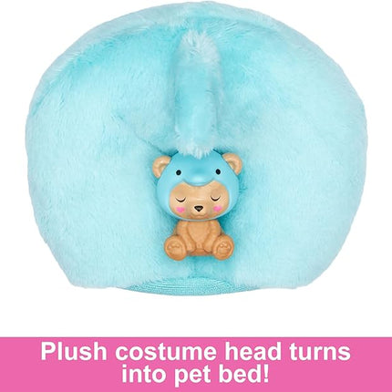 Barbie Cutie Reveal Doll & Accessories with Animal Costume & 10 Surprises Including Color Change, Teddy Bear as Dolphin in Costume-Themed Series