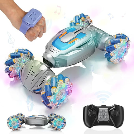 Gesture Sensing Stunt Remote Control Car - 2.4GHz 360° Rotating 4WD Transform RC Car, Birthday Gift for Boys 6 7 8+ Year Old