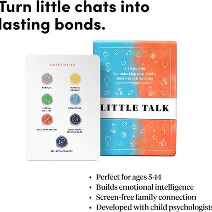 Little Talk Conversation Cards for Kids – 170 Prompts for Social Skills, Family Games, Travel & Therapy – BestSelf Deck for Ages 4-12, ADHD Tools, Homeschool Gifts & Road Trip Activities