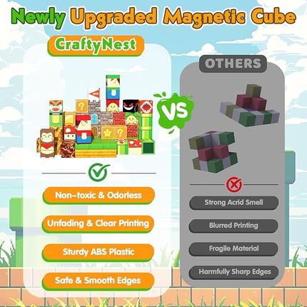 Magnetic Blocks-100PCS Magnetic Building Blocks for Kids Ages 4-8,Magnet Cubes Building Blocks, Magnet Cubes Toddler Kids Toys, Sensory STEM Toys for 3+ Year Old Boys Girls Christmas Birthday Gifts