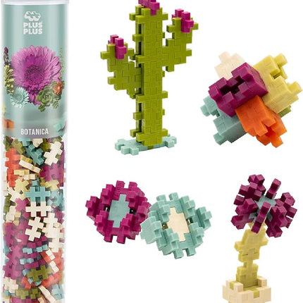Plus Plus 240 Piece Interlocking Building Blocks for Kids, Open Ended Connecting Toys, Stem Bin Classroom Mini Manipulatives - Botanica Mix Play Tube