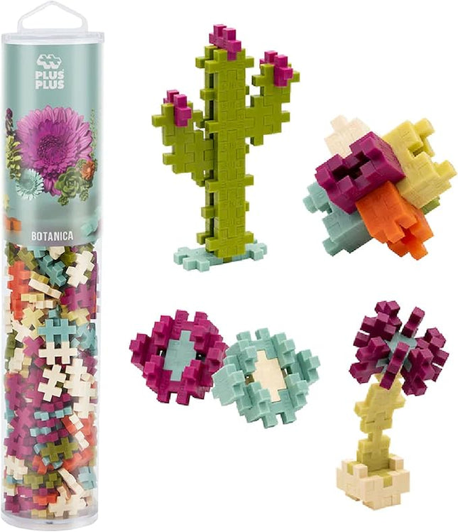 Plus Plus 240 Piece Interlocking Building Blocks for Kids, Open Ended Connecting Toys, Stem Bin Classroom Mini Manipulatives - Botanica Mix Play Tube