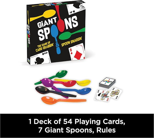 PlayMonster Giant Spoons,Card Games for Kids - Spoons Game,Deck of Cards,Fun Family Games for Kids and Adults, Playing Cards,Game Night, Travel Games, 3-6 Multi-Player Card Game,Ages 7+