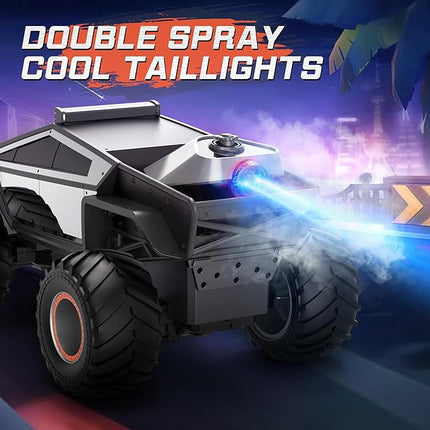 1:12 RC Car Remote Control Monster Truck with Lights & Spray Function Christmas Birthday Gift for 6 7 8+ Year Old Boys Girls