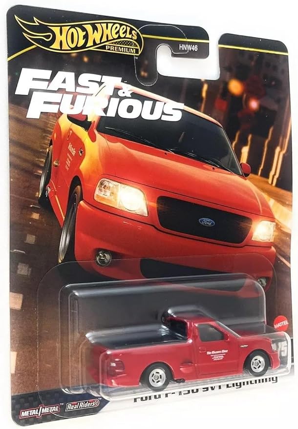 Hot Wheels Premium Fast & Furious Ford F-150 SVT Lightning, #1/5. Metal/Metal Real Riders, Red 1/64 Model
