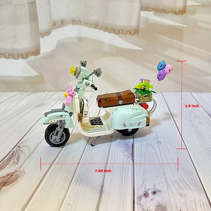 HOUXIPUPY Mini-Motorcyle Vespa-Model Building Blocks Set- Technic Vehicle Vespa Construction Building Blocks Collection Set 673 PCS for Teen and Adults