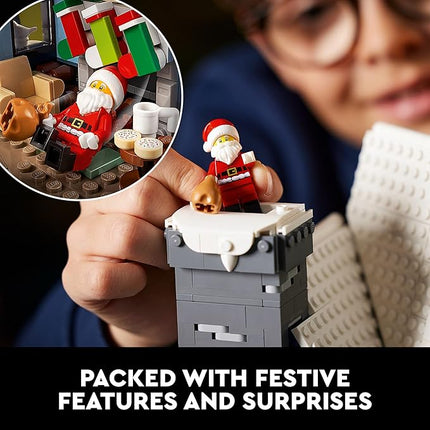 LEGO Icons Santa’s Visit 10293 Christmas House Model Building Set for Adults and Families, Festive Home Décor with Xmas Tree, Gift Idea