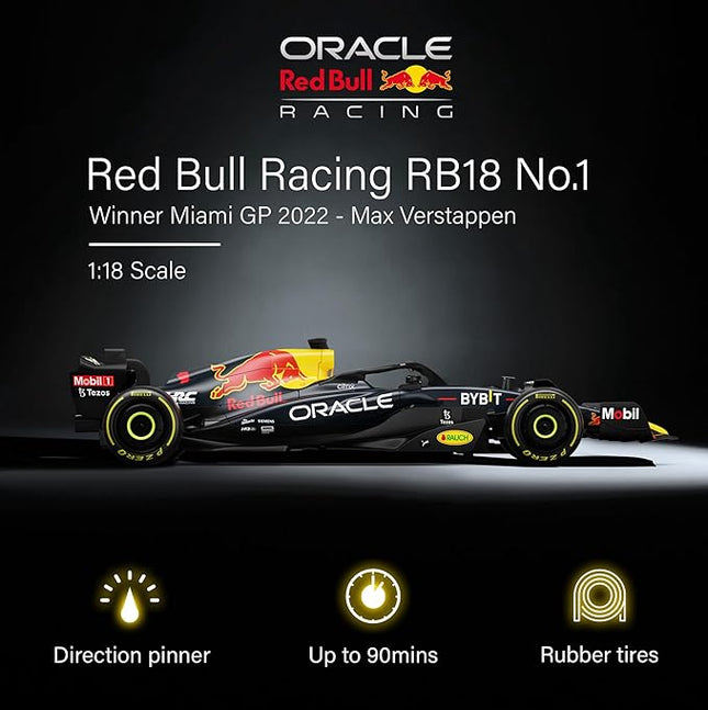 Voltz Toys Authentic Licensed 1:18 F1 RedBull Rb18 Car Remote Control Car - F1 Collection RC car Series for Kids and Adults - 2.4GHz RC Car for Gift (1:18 RedBull Rb18(NO.1))