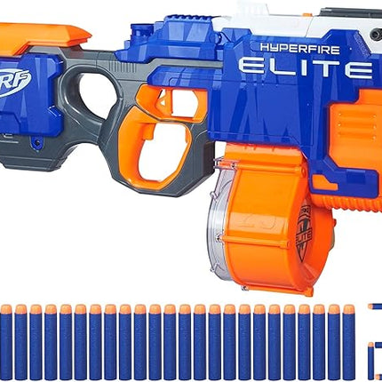 Nerf HyperFire Motorized Elite Blaster, 25-Dart Drum, Fires Up to 5 Darts Per Second, Includes 25 Official Elite Darts (Amazon Exclusive)