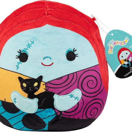 Squishmallows Original 8-Inch Sally with Cat - Nightmare Before Christmas - Official Jazwares Disney Plush - Collectible Soft & Squishy Stuffed Animal Toy - Gift for Kids, Girls & Boys
