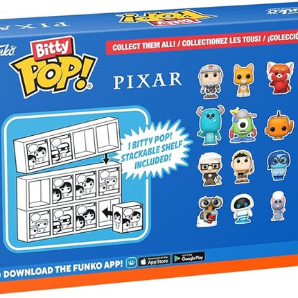 Funko Pop Bitty: Pixar Mini Collectible Toys 4-Pack - Wall-E, EVE, Remy, & Mystery Chase Figure - (Styles May Vary) and A Surprise Mystery Mini Figure - 0.9 Inch (2.2 Cm) - Pixar Collection