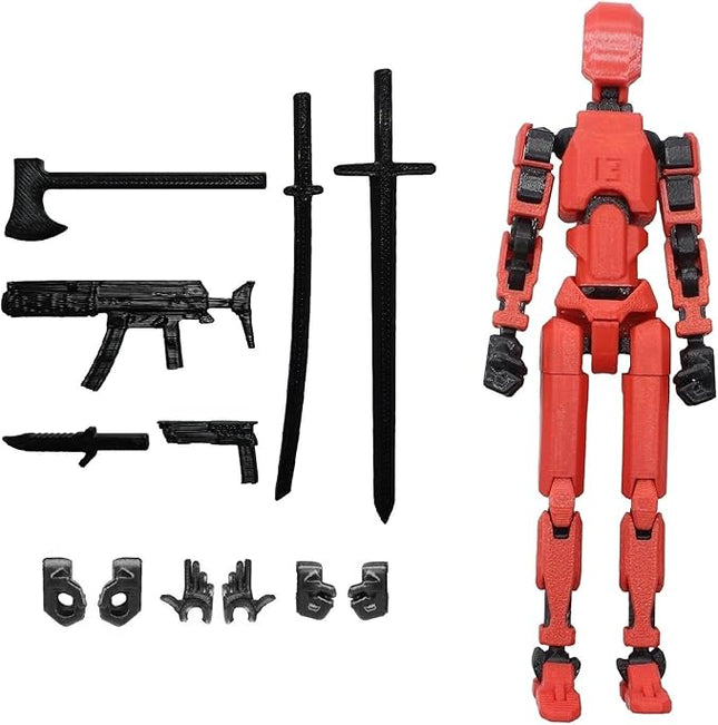 Assembly Completed T13 Action Figure, Titan 13 3D Printed Action Figure, 3D Printed Titan13, Assembled Dummy 13 Lucky 13 Toy Figure
