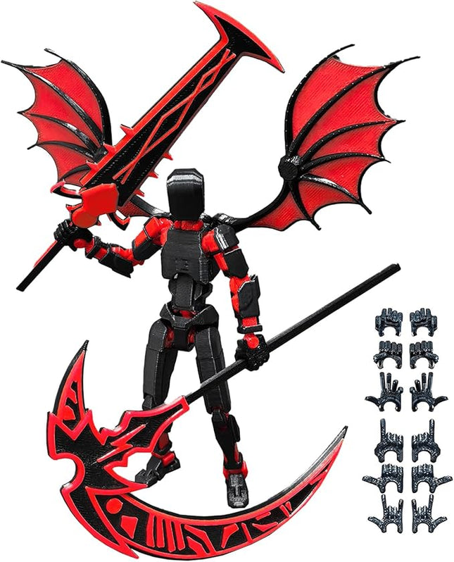 T13 Action Figures Set (Assembly Completed) Lucky 13 Action Figure,3D Printed Robot 13 Action Figure, Dummy 13 Set, for Collectors Desktop Decorations, Red