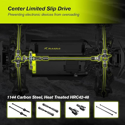 RLAARLO 1/14 Brushless Fast RC Cars for Adults, Top Speed 60+ MPH RC Truck, All Terrain Remote Control Car Hobby Off-Road Remote Control Truck 4x4 Monster Trucks with 3S Battery