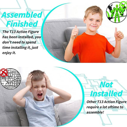 8Inch T13 Action Figure Assembly Completed,3D Printed Multi-Jointed Movable Toy Nova 13 Action Figures Desktop Decorations for Game Lovers Toy (Cyan)