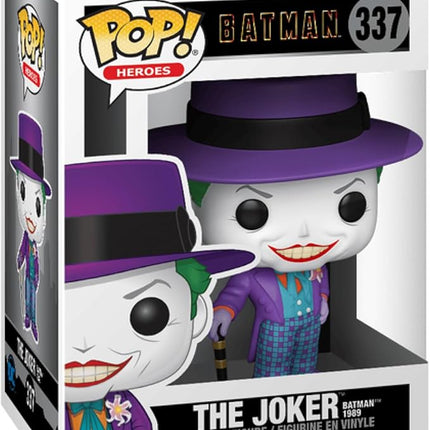 Funko Pop! DC Heros: Batman (1989) – The Joker with Hat #337 Common & Chase 2-Pack Bundle #337