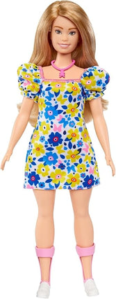Barbie Fashionistas Doll #208 with Down Syndrome Wearing Floral Dress, Created in Partnership with The National Down Syndrome Society