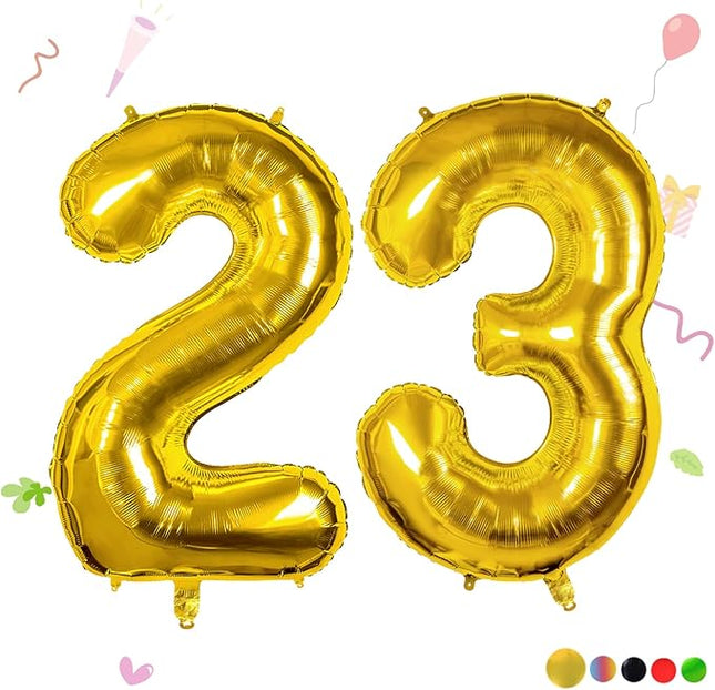 Smlpuame 40 inch Number Balloon 0-9 Gold Large Number 23 Balloons for Birthday Party Celebration Decorations Supplies