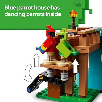 LEGO Minecraft The Parrot Houses Building Toy for Boys and Girls 8+ - Minecraft Video Game Kids Toy - Includes Jungle Ranger and Parrot Handler Minifigures and Accessories - 21282
