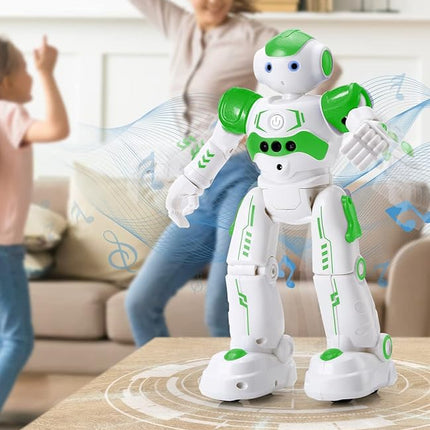 KingsDragon RC Robot Toys for Kids, Gesture & Sensing Remote Control Robot for Age 4 5 6 7 8 Year Old Boys Girls Birthday Present (Green)