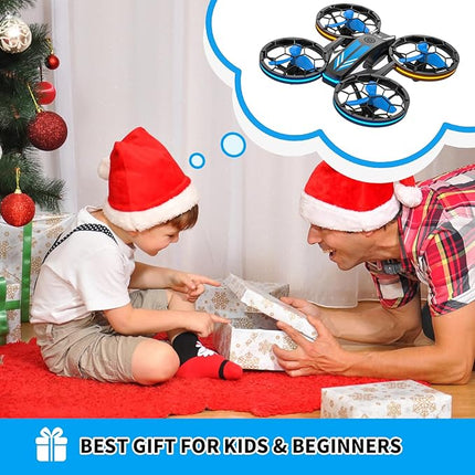 Mini Drones for Kids - RC Drone with Auto Hovering and Headless Mode, Quadcopter with LED Light, Propeller Full Protect, 3D Flips, 3 Batteries, Remote Control, Best Toys Gifts