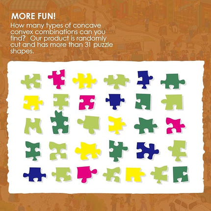 MOMIBOOK Puzzles for Adults 1000 Pieces Jigsaw Puzzles of Happy Shopping at The Market, Painting Image Town Difficult Challenging Hard Impossible Puzzle Unique Funny Party Christmas Birthday Gifts