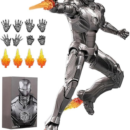 OVONNI 7 Inch MK2Ironman(1/10 Scale) Action Figure,Exquisite Painting Collectible Figure with Lots of Accessories