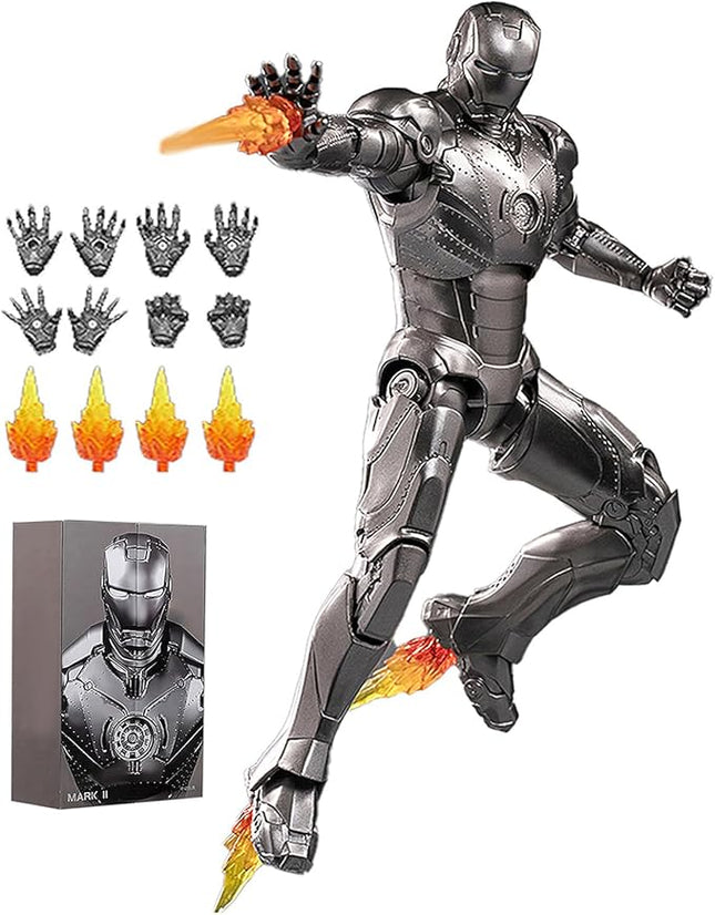 OVONNI 7 Inch MK2Ironman(1/10 Scale) Action Figure,Exquisite Painting Collectible Figure with Lots of Accessories
