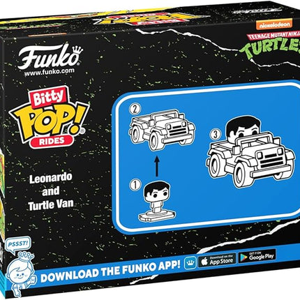 Funko Pop Bitty Ride: Teenage Mutant Ninja Turtles - Leonardo with Van - TMNT Retro/Classic - Collectable Vinyl Figure - Gift Idea - Official Merchandise - Toys for Kids & Adults - Superheroes Fans