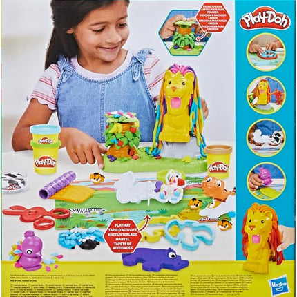 Play-Doh Growin' Mane Lion and Friends Playset, Animal-Themed Sets for Girls and Boys, Kids Toys