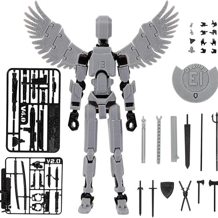 MerryXD T13 3D Action Figure,Assembly Completed Dummy Nova Titan Lucky 13 Action Figure 3D Printed Multi-Jointed Movable Toy Grey