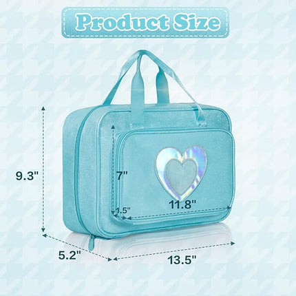 Carrying Case Compatible with Barbie Dolls 12-Inch, Storage Organizer with Handle Holds up to 6 Dolls,Multiple Pockets for Accessories,Toy Storage Box, Blue,Bag Only