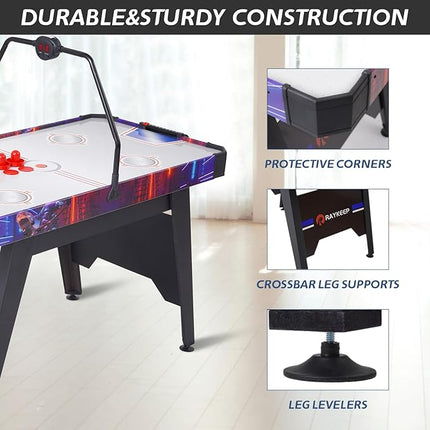 Air Hockey Table, Indoor Hockey Game Table for Adults and Kids, Arcade Gaming Sets w/2 Pucks, 2 Pushers, Digital LED Scoreboard, Powerful 12V Motor for Game Room, Home, Office