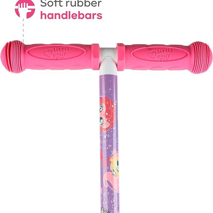 Voyager - Self Balancing Kick Scooter with Light Up Wheels, Extra Wide Deck, 3 Wheel Platform, Foot Activated Brake, 75 lbs Limit, Kids & Toddlers Girls or Boys, for Ages 3 and Up