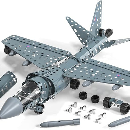 Lucky Doug STEM Building Projects Model Airplane Jet Set - Building Toys for Kids Ages 8-12, Assembly Science Kit for Boys 8 9 10 11 12 Years Old