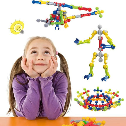 Kids Building Kit STEM Toys, 110 Pcs Educational Construction Engineering Building Blocks DIY Learning Set for Ages 3-10 Year Old Boys Girls, Best Gift for Children Creative Games Fun Play