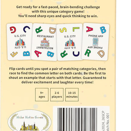 Catchpair - Quick-Thinking Word & Category Card Game - Easy to Learn Word Games for Adults and Families - 9+ Ages 2-6 Players 10-15 Mins
